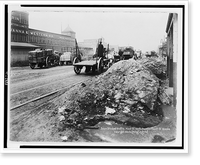 Historic Framed Print, [Snow blocked traffic. West St. north from Cortlandt St., New York City],  17-7/8" x 21-7/8"