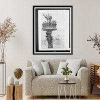 Historic Framed Print, New York - the torch of the Statue of Liberty,  as it will appear when completed, on Bedloe's Island,  17-7/8" x 21-7/8"