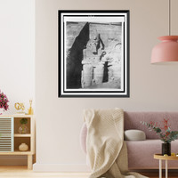 Historic Framed Print, Abou-Sembil - grand sp&eacute;os - statues colossales vues de face.FT [monogram] F&eacute;lix Teynard.,  17-7/8" x 21-7/8"