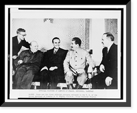 Left to right, interpreter V.N. Pavlov, Winston Churchill, W. Averell Harriman, Joseph Stalin, and V.M. Molotov, at the Kremlin during the Moscow Conference in 1942, Antique Print