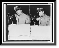 Douglas MacArthur, half-length portrait, speaking on the nation's policy toward Korea, at Soldiers Field, Chicago, Antique Print