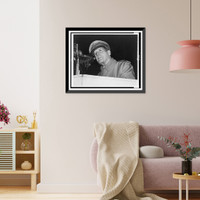 Douglas MacArthur, head-and-shoulders portrait, speaking at Soldiers Field, Chicago, Antique Poster