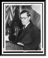 Historic Framed Print, [Gov. Eugene Talmadge, half-length portrait, standing at podium, facing left, before the Marine Conference of the National Foreign Trade Council in New York, addressing the need for a strong Merchant Marine],  17-7/8" x 21-7/8"