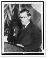 Historic Framed Print, [Gov. Eugene Talmadge, half-length portrait, standing at podium, facing left, before the Marine Conference of the National Foreign Trade Council in New York, addressing the need for a strong Merchant Marine],  17-7/8" x 21-7/8"