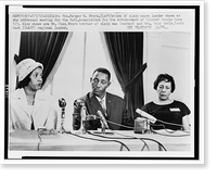 Historic Framed Print, [Mrs. Medger Evers and Mr. Charles Evers, wife and brother of slain negro leader, and Mrs. Ruby Hurley address meeting for the NAACP],  17-7/8" x 21-7/8"