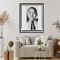 Emmett Till, head-and-shoulders portrait, facing front, Historic Reproduction
