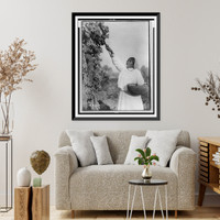 Gathering hanamh - Papago woman picking cactus fruit with wooden stick, Arizona, Antique Wall Art