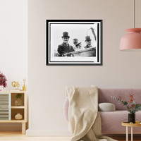 Historic Framed Print, [Calvin Coolidge, Mrs. Coolidge and Senator Curtis on the way to the Capitol, March 4th, 1925],  17-7/8" x 21-7/8"