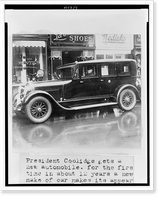 Historic Framed Print, President Coolidge gets a new automobile,  17-7/8" x 21-7/8"