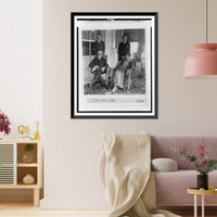 Historic Framed Print, [President and Mrs. Coolidge, full-length portraits, seated on porch, with their two sons standing behind them],  17-7/8" x 21-7/8"