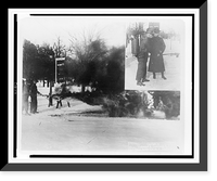 Historic Framed Print, Army flame throwers melt city snow,  17-7/8" x 21-7/8"