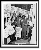Robert Thompson and Benjamin Davis surrounded by placard-carrying demonstrators, in front of the Federal Courthouse, New York City Classic, Vintage Poster