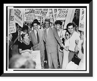 Robert Thompson and Benjamin Davis surrounded by pickets as they leave the Federal Courthouse in New York City.World Telegram & Sun photo by C.M. Stieglitz, Antique Poster