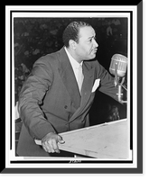 Benjamin J. Davis, half-length portrait, facing right, standing at microphone, speaking at Negro Freedom Rally, Madison Square Garden, New York City Classic, Antique Wall Art