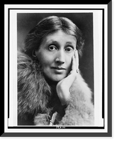 Historic Framed Print, [Virginia Woolf, head-and-shoulders portrait, facing slightly right, left hand under chin],  17-7/8" x 21-7/8"