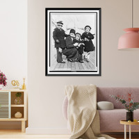 Popular American actress and family return to America aboard the S.S. Leviathan, Antique Poster