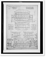 Historic Framed Print, [Organization's building (International Bureau of American Republics"),  17th Street and B Street (now Constitution Avenue),  N.W.,  Washington,  D.C. Transverse section thru assembly hall]",  17-7/8" x 21-7/8"