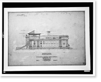 Historic Framed Print, [Organization's building (International Bureau of American Republics"),  17th Street and B Street (now Constitution Avenue),  N.W.,  Washington,  D.C. Side (south) elevation]",  17-7/8" x 21-7/8"