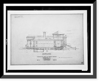 Historic Framed Print, [Organization's building (International Bureau of American Republics"),  17th Street and B Street (now Constitution Avenue),  N.W.,  Washington,  D.C. Side (north) elevation]",  17-7/8" x 21-7/8"