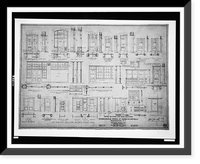 Historic Framed Print, [Organization's building (International Bureau of American Republics"),  17th Street and B Street (now Constitution Avenue),  N.W.,  Washington,  D.C. Door and glass partition details]",  17-7/8" x 21-7/8"