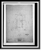 Historic Framed Print, [Organization's building (International Bureau of American Republics"),  17th Street and B Street (now Constitution Avenue),  N.W.,  Washington,  D.C. Plot plan]",  17-7/8" x 21-7/8"