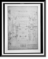Historic Framed Print, [Organization's building (International Bureau of American Republics"),  17th Street and B Street (now Constitution Avenue),  N.W.,  Washington,  D.C. Basement,  chases for plumbing and risers]",  17-7/8" x 21-7/8"