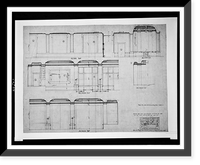 Historic Framed Print, [Organization's building (International Bureau of American Republics"),  17th Street and B Street (now Constitution Avenue),  N.W.,  Washington,  D.C. Library,  elevations of plaster work]",  17-7/8" x 21-7/8"