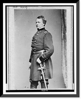 Historic Framed Print, [Maj. General Joseph Hooker, three-quarter length portrait, standing, facing left, left hand on sword],  17-7/8" x 21-7/8"