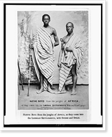 Native boys from the jungles of Africa, as they come into the Liberian settlements, with sword and spear, Vintage Wall Art