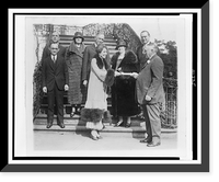 Historic Framed Print, Mrs. Coolidge receives a fur coat from the Fur Dealers Assn.,  17-7/8" x 21-7/8"