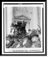 President Coolidge three-quarter length portrait, standing at podium, facing slightly left, at Decoration Day ceremonies, Arlington, Vintage Wall Art