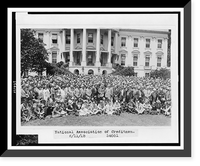 President Coolidge posed with crowd of members of the National Association of Creditmen, with the White House behind them, Historic Reproduction