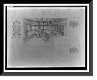 Historic Framed Print, Wohnzimmer im vorstadthause des Herrn B. Harley Bradley, Kankahee, Ills.,  17-7/8" x 21-7/8"
