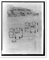 Historic Framed Print, Wohnhaus des Hr. Heurtley, Oak Park, Ills.,  17-7/8" x 21-7/8"