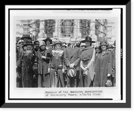 Historic Framed Print, [President Coolidge standing with members of the American Association of University Women on the White House lawn; visible in the background is the White House scaffolded for repairs],  17-7/8" x 21-7/8"