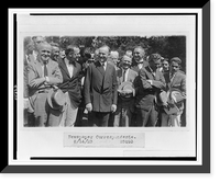 Historic Framed Print, [President Coolidge standing with newspaper correspondents on lawn of the White House],  17-7/8" x 21-7/8"