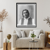 Chitto Harjo or Crazy Snake, head-and-shoulders portrait, facing front.photo by Duncan, Vintage Wall Art