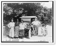 Historic Framed Print, [Gypsy women and children, and man with automobile],  17-7/8" x 21-7/8"