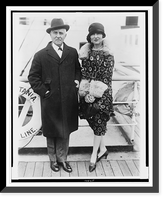 Historic Framed Print, Many notables arrive aboard S.S. Aquatania,  17-7/8" x 21-7/8"