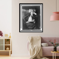 Historic Framed Print, [Mary Garden, three-quarter length portrait, seated, facing front],  17-7/8" x 21-7/8"