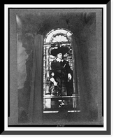 Stained glass window, with full-length portrait of Nathaniel Bacon, Williamsburg, Virginia, Antique Poster
