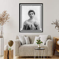 Historic Framed Print, [Mary Johnston, half-length portrait, facing front],  17-7/8" x 21-7/8"