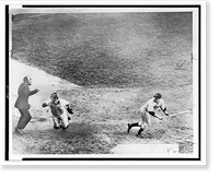 Dodger catcher Mickey Owen as he dropped Tommy Henrich's third strike in ninth inning of a World Series game, Vintage Print