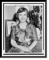 Historic Framed Print, [Dora Vasconcellos, half-length portrait, seated, facing front].World Telegram & Sun photo by William C. Greene.,  17-7/8" x 21-7/8"