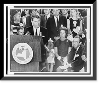 Historic Framed Print, [U.S. Attorney General Robert Kennedy making his acceptance speech before the New York State Democrats, who nominated him as their candidate for the U.S. Senate.,  17-7/8" x 21-7/8"