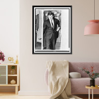 Sen. Edward M. Kennedy, leaving booth after voting, Vintage Print
