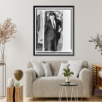 Sen. Edward M. Kennedy, leaving booth after voting, Vintage Print
