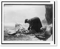 Potter building her kiln, Antique Poster