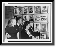 Bette Davis pointing out pictures of movie servicemen to Marlene Dietrich and Bob Hope in the Hollywood Canteen, Hollywood, California, Antique Wall Art