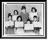 Historic Framed Print, [Miss April Lou, teacher at PS 1, Manhattan, with six Chinese children, recent arrivals from Hong Kong and Formosa,,  17-7/8" x 21-7/8"